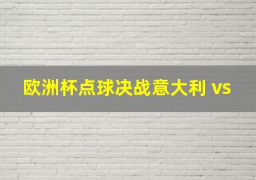 欧洲杯点球决战意大利 vs